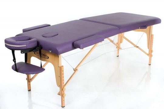 Bärbar massagebänk i trä – RESTPRO Classic 2 - Lila