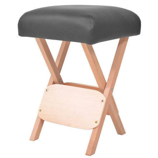 vidaXL Hopfällbar massagepall med 12 cm tjock sits svart