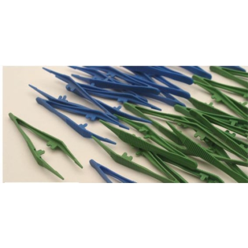 Pincett plast engångs - 130mm grön steril - 35 st/förp.