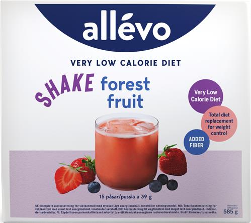 Allévo Shake Skogsbär VLCD, 15 st