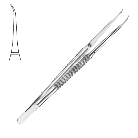 Suturpincett 0,3mm Böjd 12,0cm