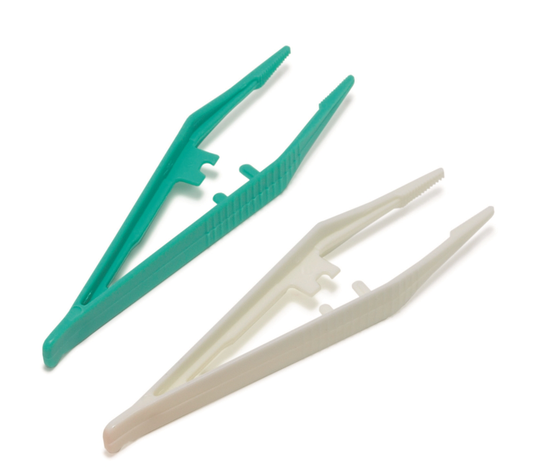 Pincett plast engångs - 14cm vit fp50 - 50 st/förp.