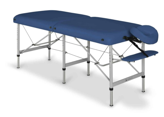 Bärbar massagebänk i aluminium – Hög max. belastning: 450 kg – MEDMAL PRO - Marinblå - 70 cm