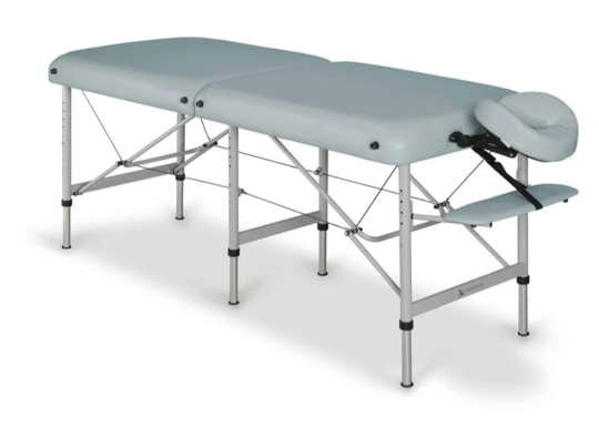 Bärbar massagebänk i aluminium – Hög max. belastning: 450 kg – MEDMAL PRO - Ljusgrå - 70 cm