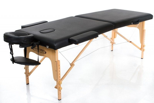 Bärbar massagebänk i trä – RESTPRO Classic 2 - Svart