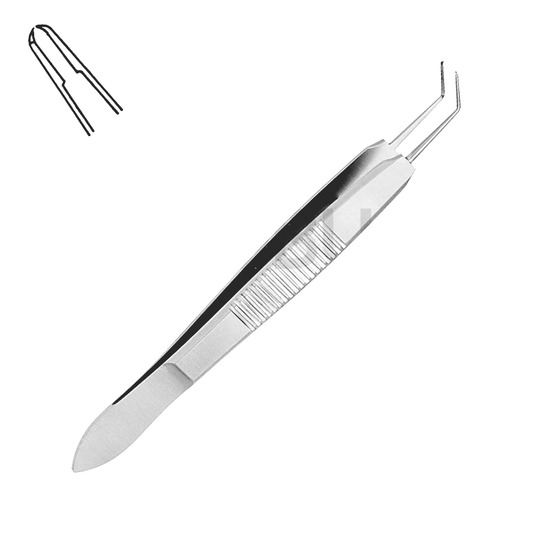 Castroviejo Suturpincett 0,12mm 1x2 Tänder Böjd 10,0cm