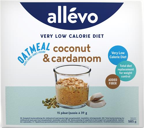 Allevo Gröt Kokos/Kardemumma VLCD, 15 st