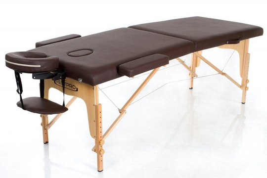 Bärbar massagebänk i trä – RESTPRO Classic 2 - Kaffe