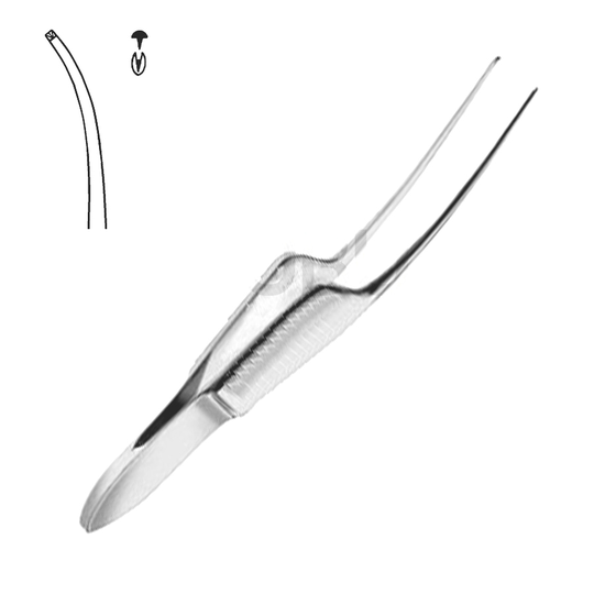 Fischer-Arlt Irispincett Böjd 1x2 Tänder 7,0cm
