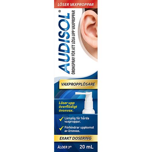 Audisol Öronspray Vaxpropplösare, 20 ml