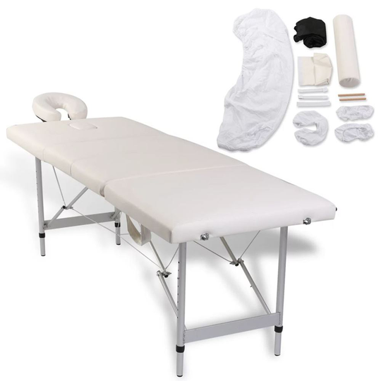 vidaXL Hopfällbar massagebänk i aluminium