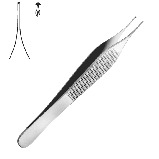 Adson Mikropincett - Käke med 1,1+-- 0,2 Pincett 1x2 Tänder Ø 0,6mm 15,0cm