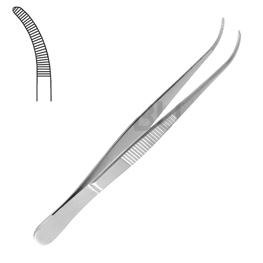 Anatomisk pincett - Smal - Böjd 10,5cm