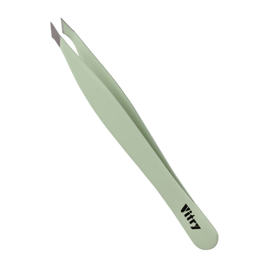 Vitry Yatagan Tweezer Pointed Ends Stainless Steel Green 1 st