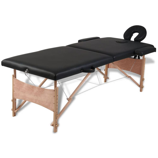 vidaXL Hopfällbar massagebänk med 2 sektioner träram