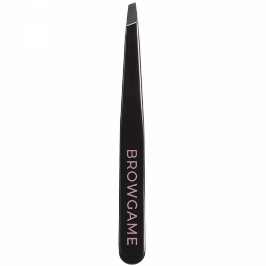 Browgame Cosmetic Signature Tweezer Slanted - Black/Pink