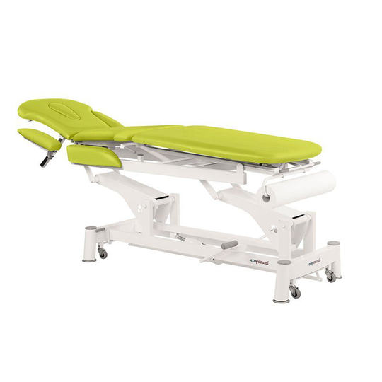 Hydraulisk massagebänk – 4-delad med hjul – Central vikning - Med armstöd