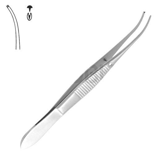 Pincett för finkirurgi Svag böjning 1x2 Tänder 10,5cm