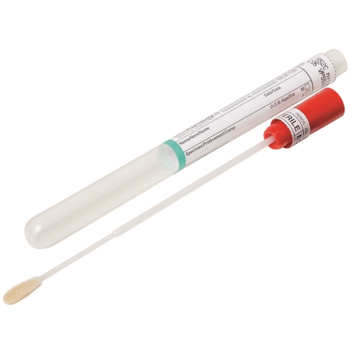 Provtagningspinne CP552C - regular med rör flockad röd - 100 st/förp.