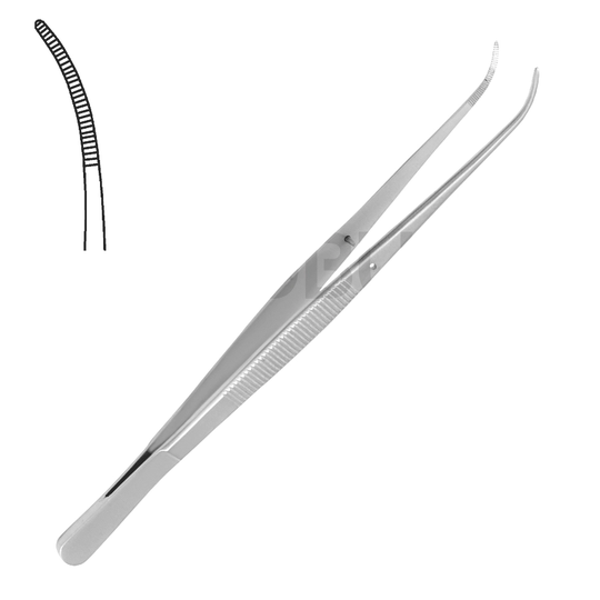 Semken Anatomisk pincett Böjd 15,0cm