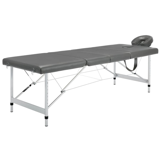 vidaXL Massagebänk med 4 zoner aluminiumram antracit 186x68 cm
