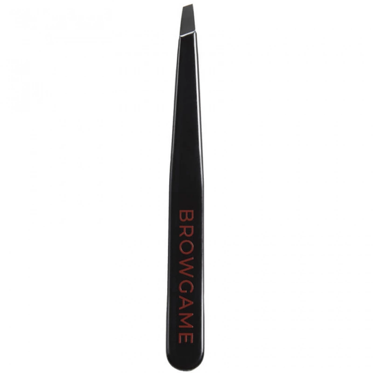 Browgame Cosmetic Signature Tweezer Slanted - Black/Red